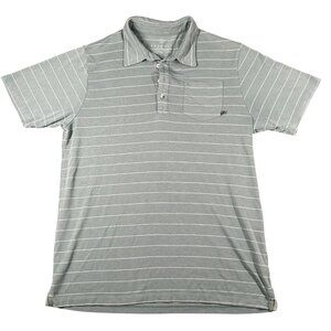 Free Fly Apparel Light Gray Striped Polo